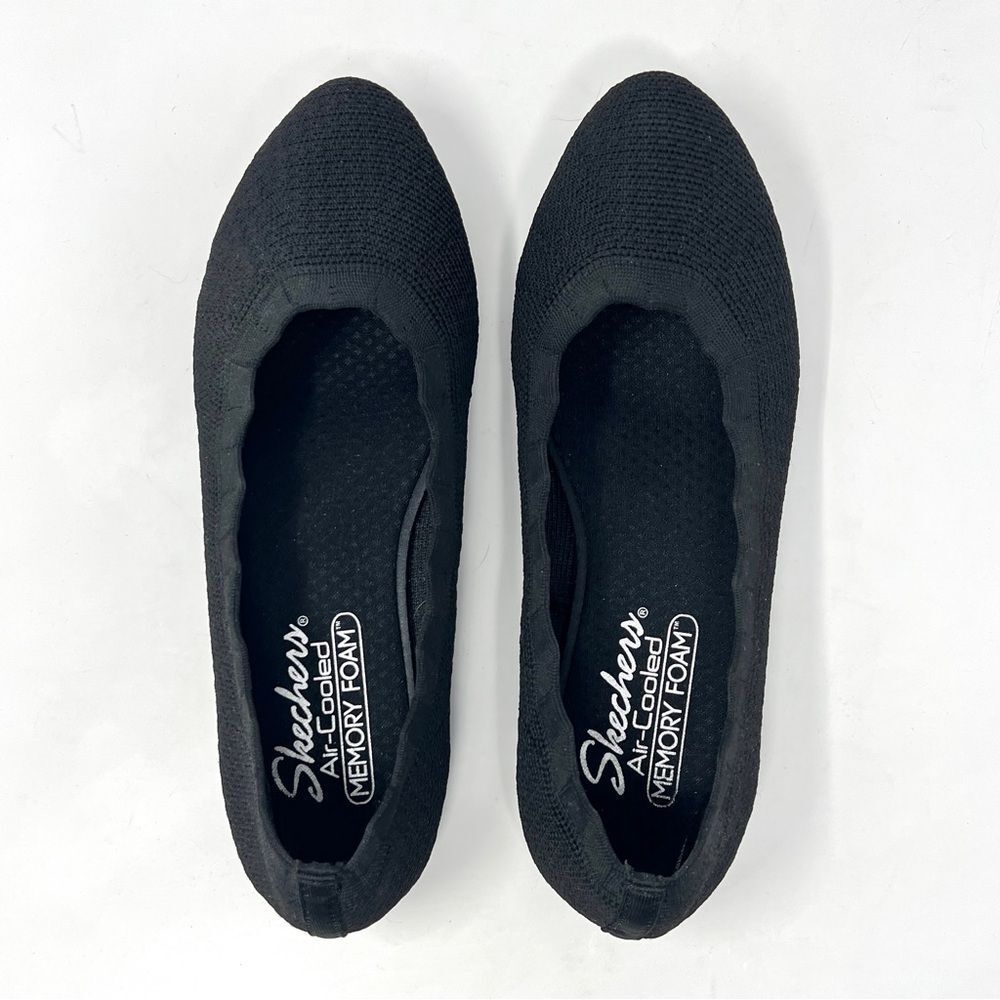 Skechers Cleo 2.0 Love Spell Black Woven Stretch Fit Knit Memory Foam Flats 7.5 - Picture 4 of 8
